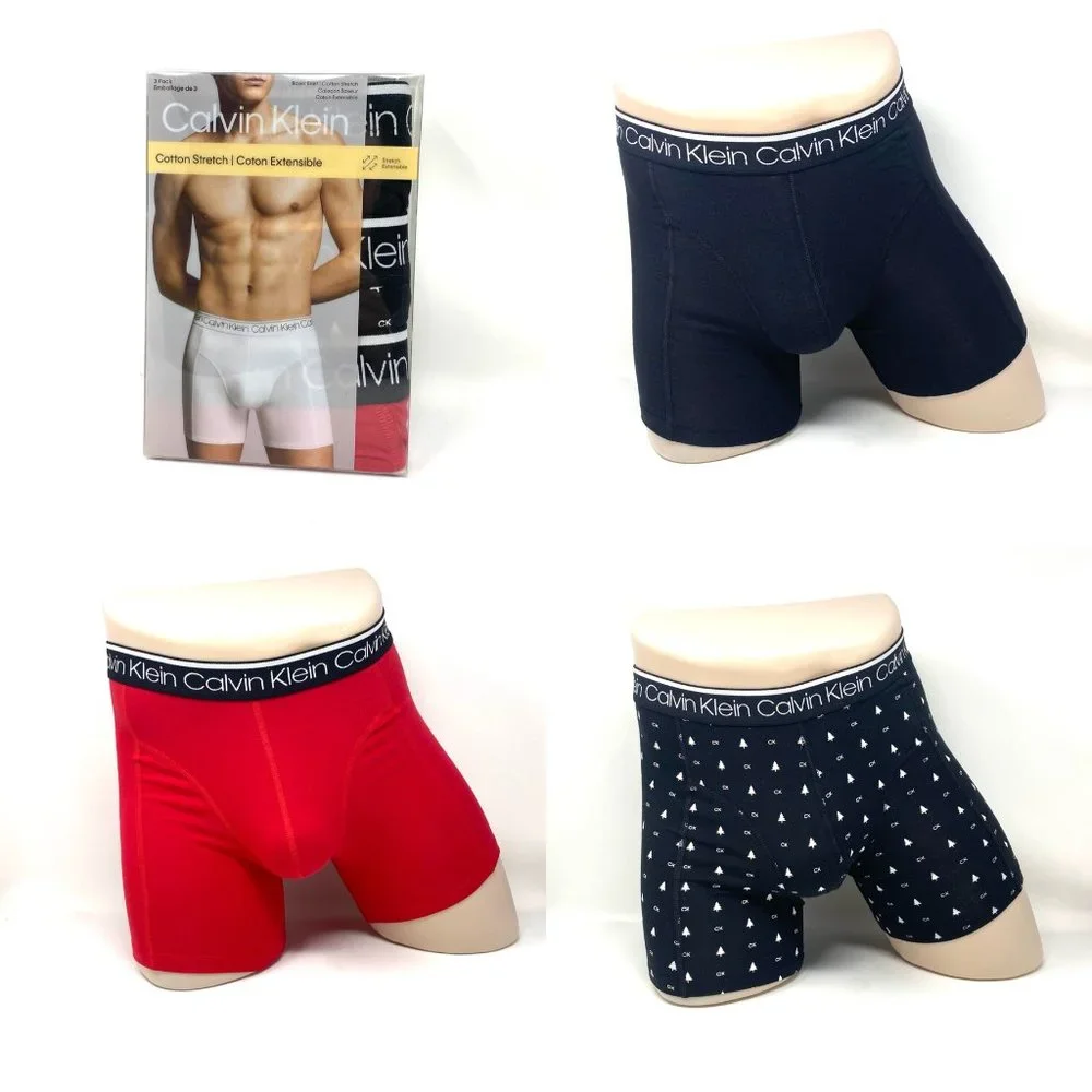 Calvin Klein 3 Pack Men's Size Underwear NP24220621 Cotton Stretch Boxer Briefs - Picture 1 of 7